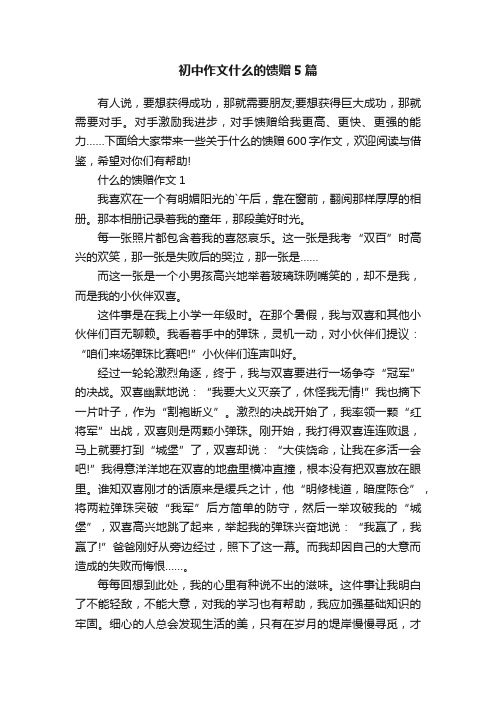 初中作文什么的馈赠5篇