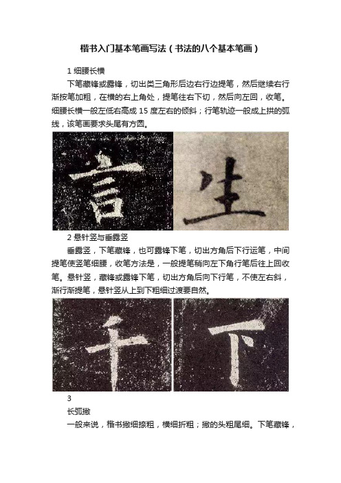 楷书入门基本笔画写法（书法的八个基本笔画）