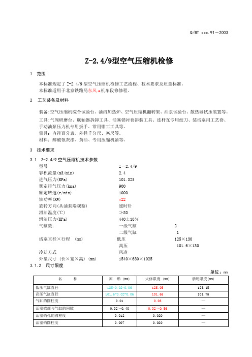 NPT5空气压缩机检修