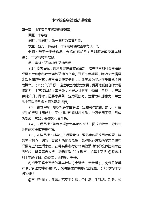 小学综合实践活动课教案