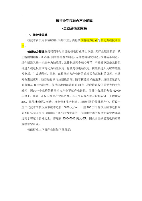 核行业军民融合产业前瞻总览及核医用篇