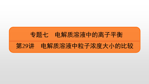 2023届高考化学一轮复习  第29讲 电解质溶液中粒子浓度大小的比较 课件(44张PPT)