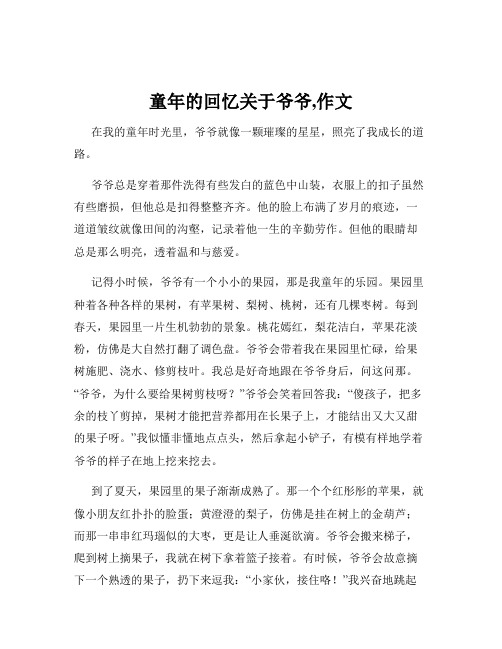 童年的回忆关于爷爷,作文