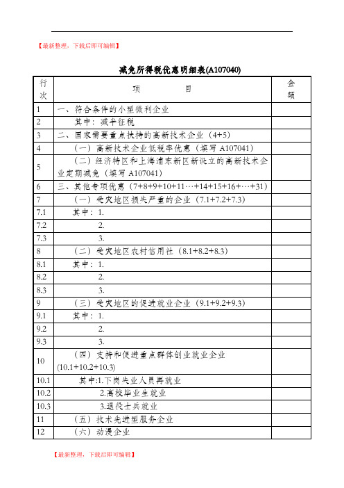 减免所得税优惠明细表A107040(精编文档).doc