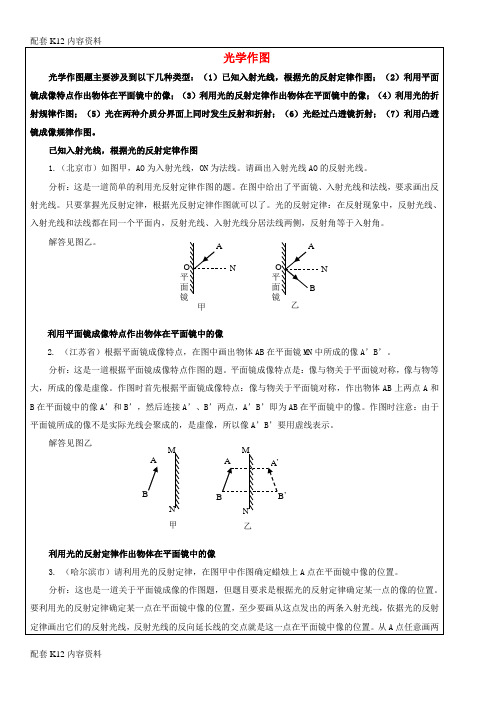 [配套K12]2016年中考物理第二轮复习 光学作图