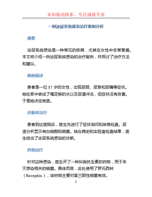 一例泌尿系统感染 治疗 (2)