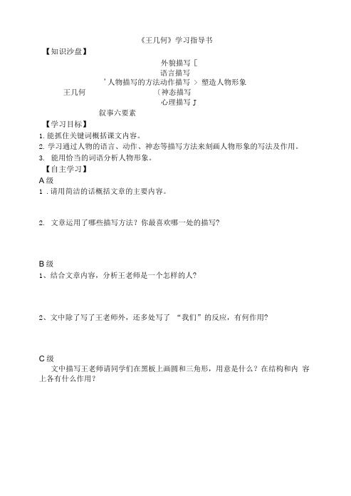 9.《王几何》学习指导书.doc