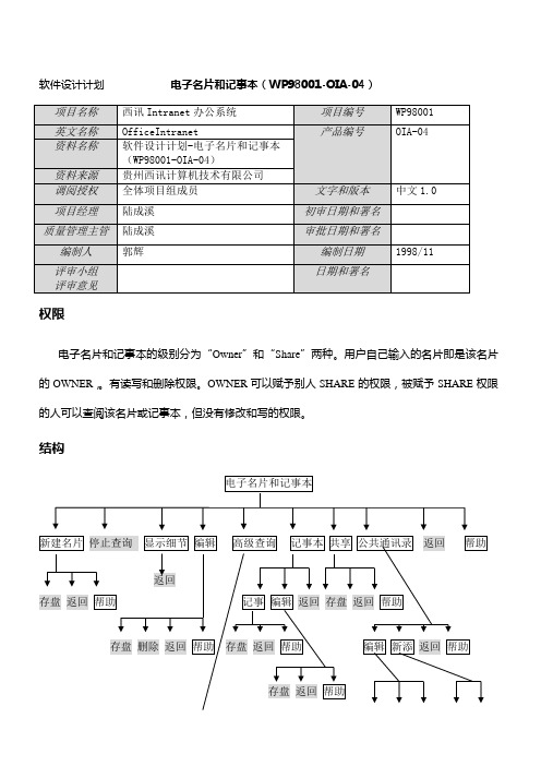 D04(电子名片和记事本设计)