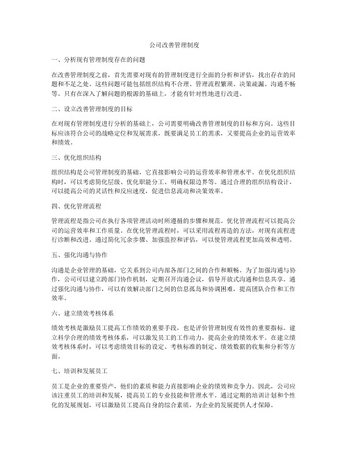 公司改善管理制度