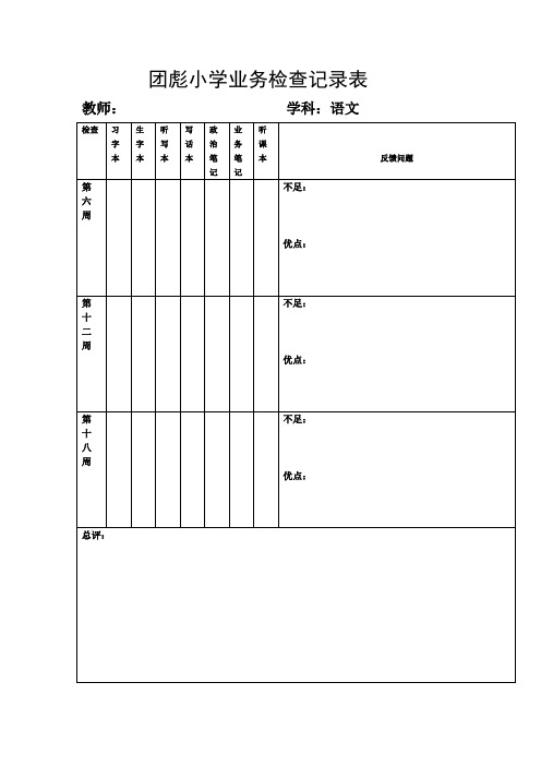 教师业务检查表格