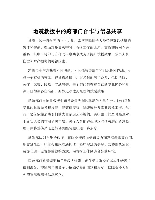 地震救援中的跨部门合作与信息共享