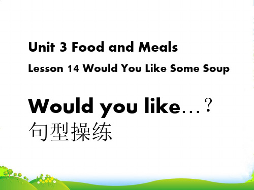 冀教版三年级英语下册Unit3Lesson14—Wouldyoulike句型操练素材-课件