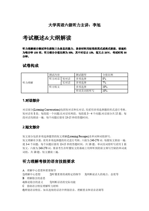 大学英语六级听力主讲李旭