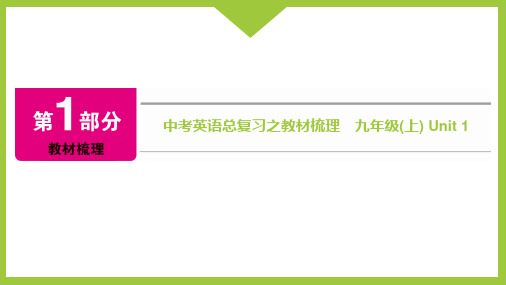 中考英语总复习之教材梳理 九年级(上) Unit 1