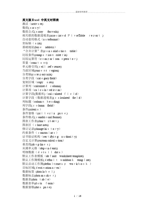 英文版Excel-中英文对照表.