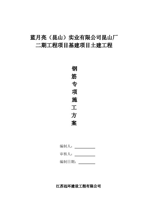 蓝月亮二标段钢筋工程施工方案(蓝月亮)全解