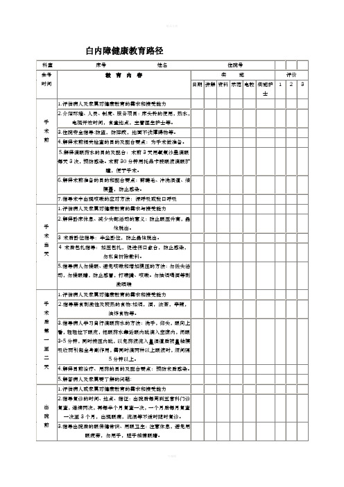 疾病健康教育临床路径