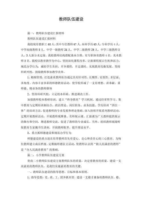 教师队伍建设