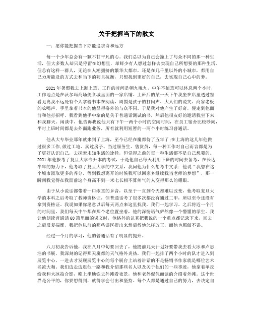 关于把握当下的散文