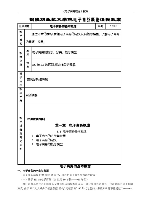 电子商务概论教案完整版