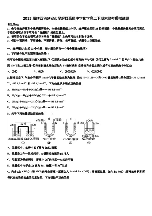 2025届陕西省延安市吴起县高级中学化学高二下期末联考模拟试题含解析