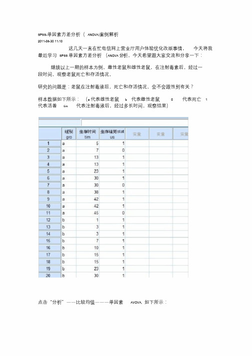 SPSS-单因素方差分析(ANOVA)案例解析