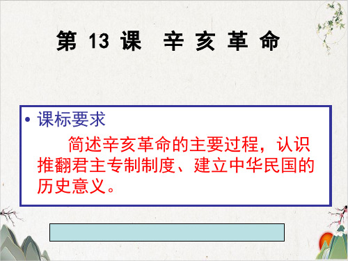 高中历史人教版必修一辛亥革命PPT课件