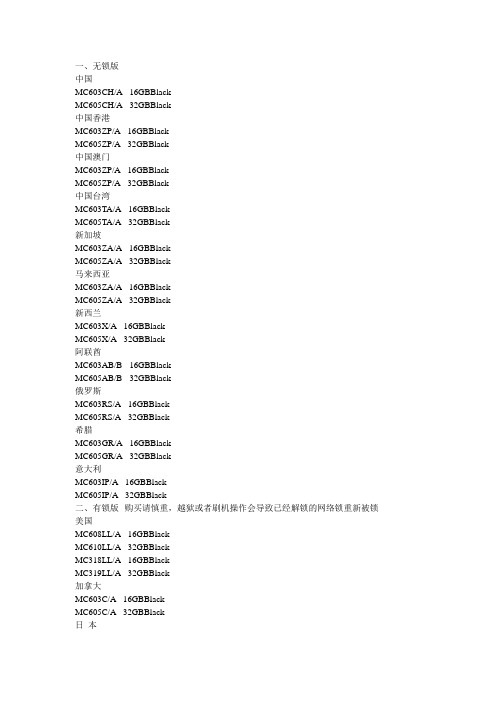 iPhone4序列号版本与型号