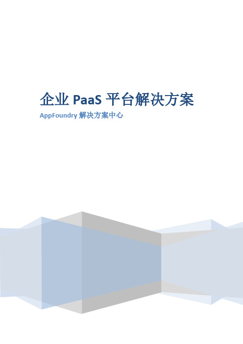 企业PaaS平台解决方案