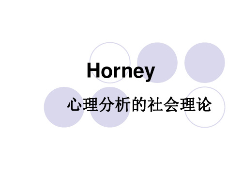 精神分析人格理论-Horney心理分析的社会理论