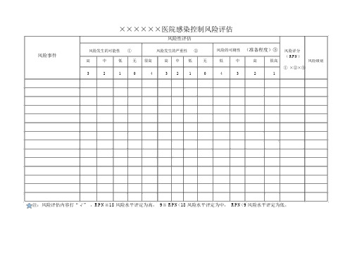 (完整版)医院感染控制及风险评估表