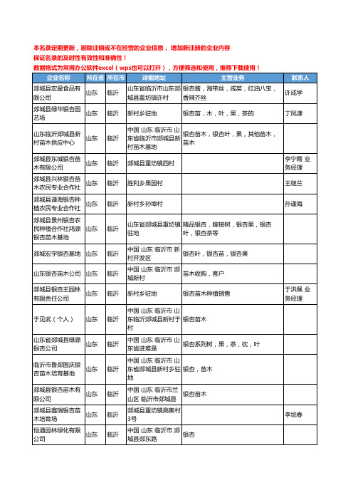 2020新版山东省临沂银杏工商企业公司名录名单黄页联系方式大全58家