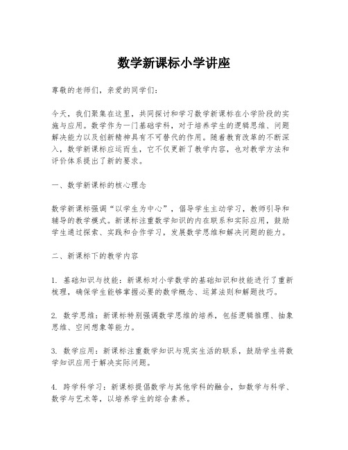 数学新课标小学讲座