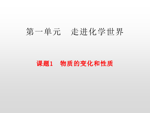 人教版九年级上册 第一单元 走进化学世界 课题1 物质的变化和性质(共32张PPT)