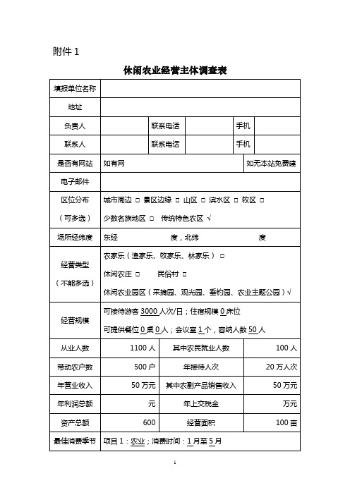 休闲农业调查表[1]1