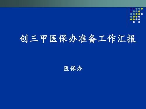 医保办创三甲准备工作汇报---精品资料