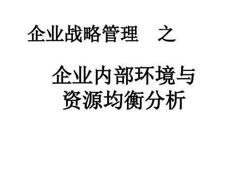 企业内部环境与资源均衡分析