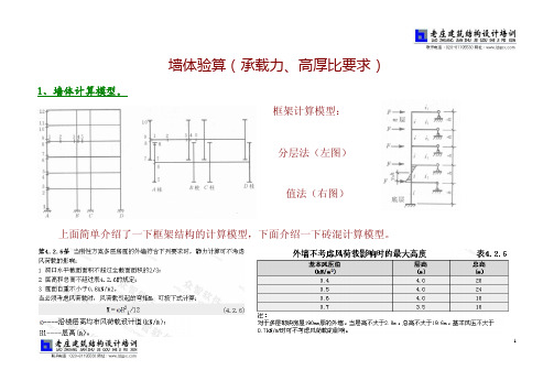 砖混-墙体(受压、高厚比)