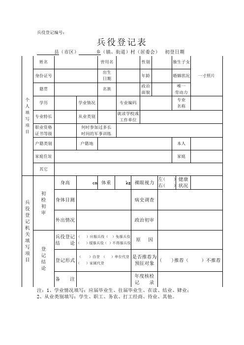 兵役登记表