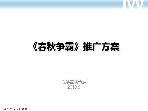 网络游戏策划案春秋争霸精品PPT课件