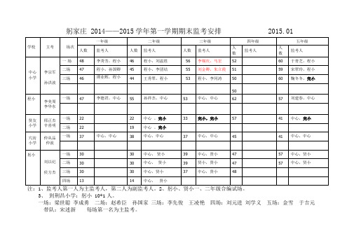 躬家庄小学监考安排