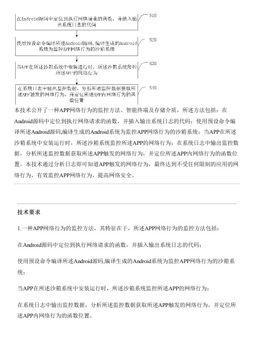 APP网络行为的监控方法、智能终端及存储介质与设计方案