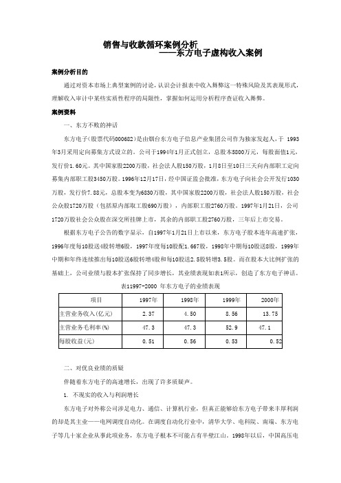 销售与收款循环审计案例分析