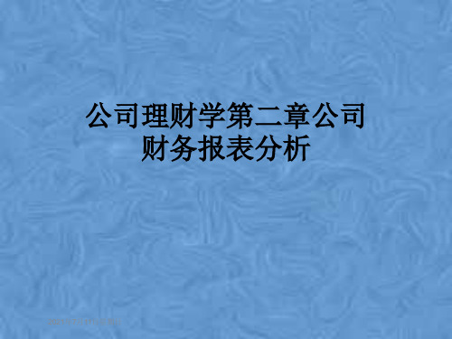 公司理财学第二章公司财务报表分析