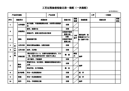 工艺工程检验记录-装配