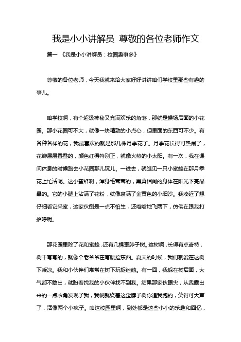 我是小小讲解员 尊敬的各位老师作文