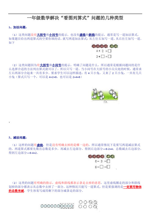 一年级数学看图列式常见题型及练习