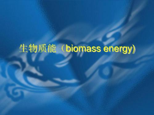 生物质能(biomass energy)