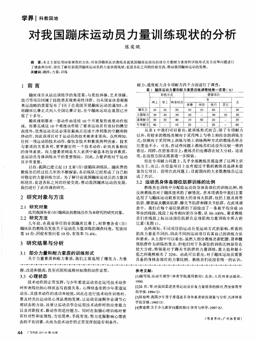 对我国蹦床运动员力量训练现状的分析