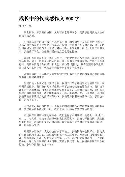 成长中的仪式感作文字.